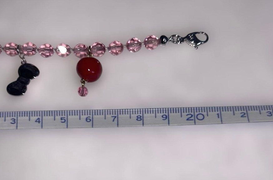 Unused Swarovski Hello Kitty Charm Bracelet Pink Crystal 20cm 7.9″ Rare Gift Box