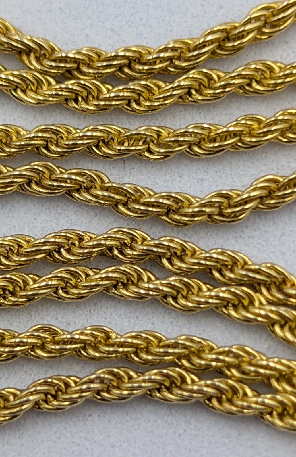 Danecraft Yellow Gold Plated Sterling Silver 1.5mm Rope Chain Necklace 18″ 3.2g