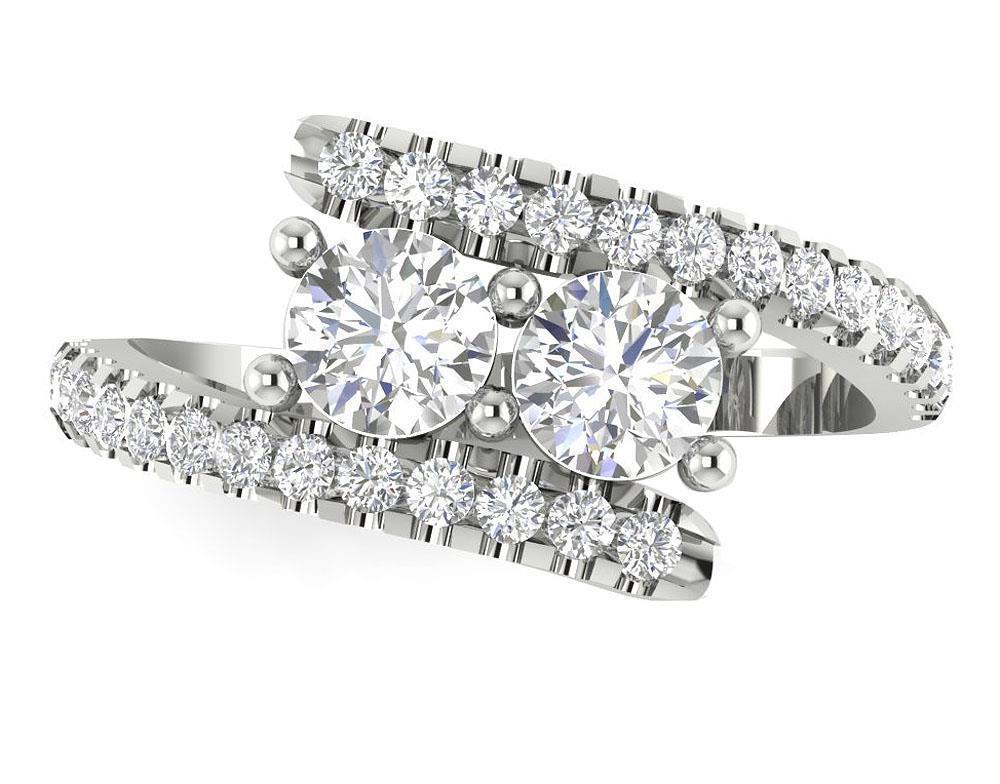 SI1 G 1.15Ct Forever Us 2 Stone Diamond 14K Solid Gold Solitaire Engagement Ring