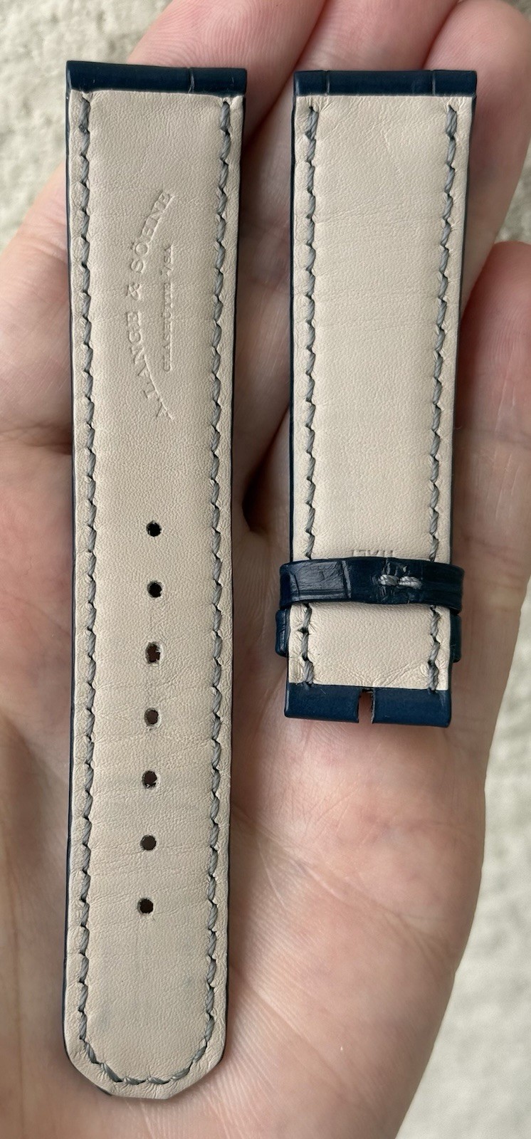 A. Lange & Sohne 20mm x 18mm Blue Alligator Watch Strap Band Authentic OEM