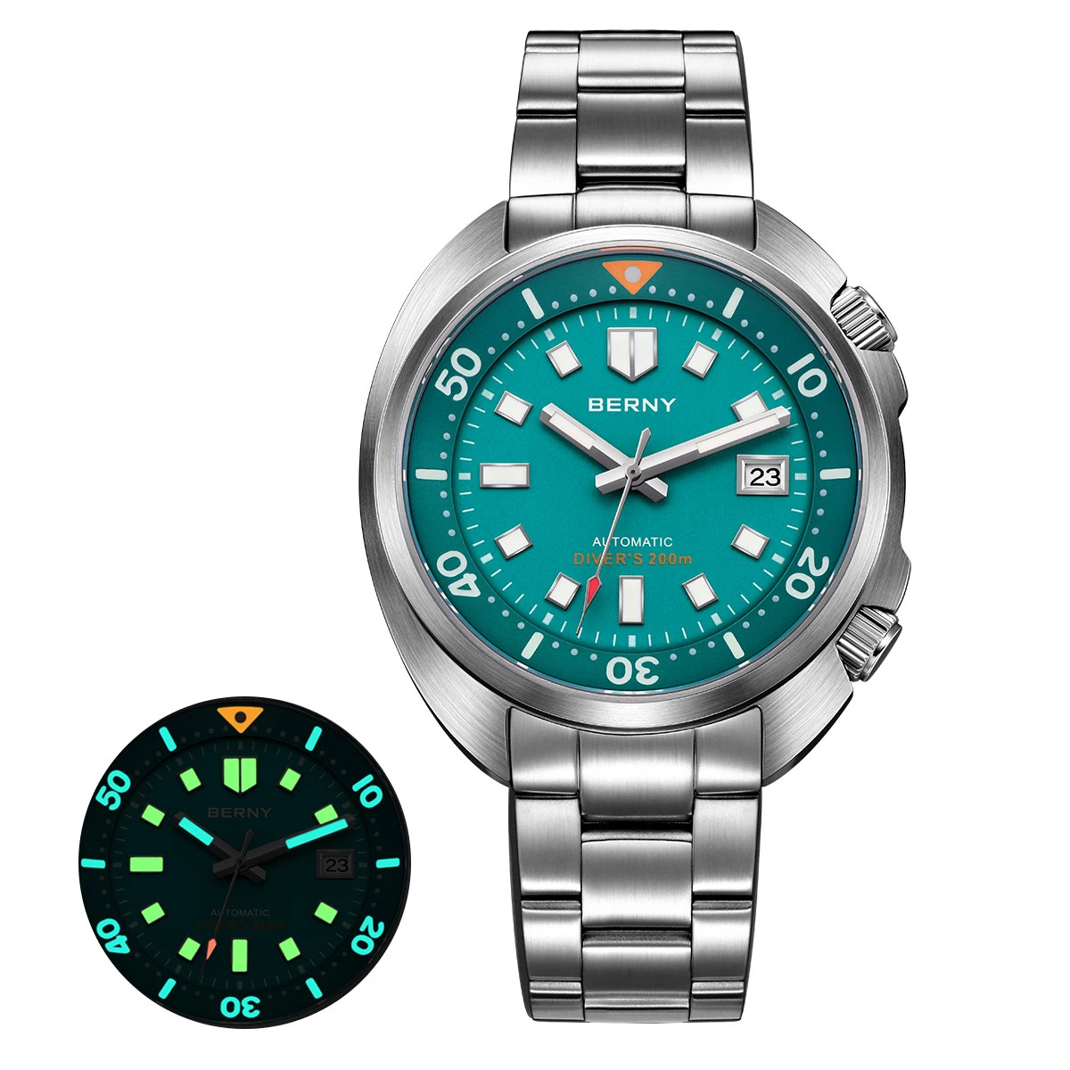BERNY AM1970M Diver Watch Men Automatic Miyota 8215 20ATM Sapphire Luminous