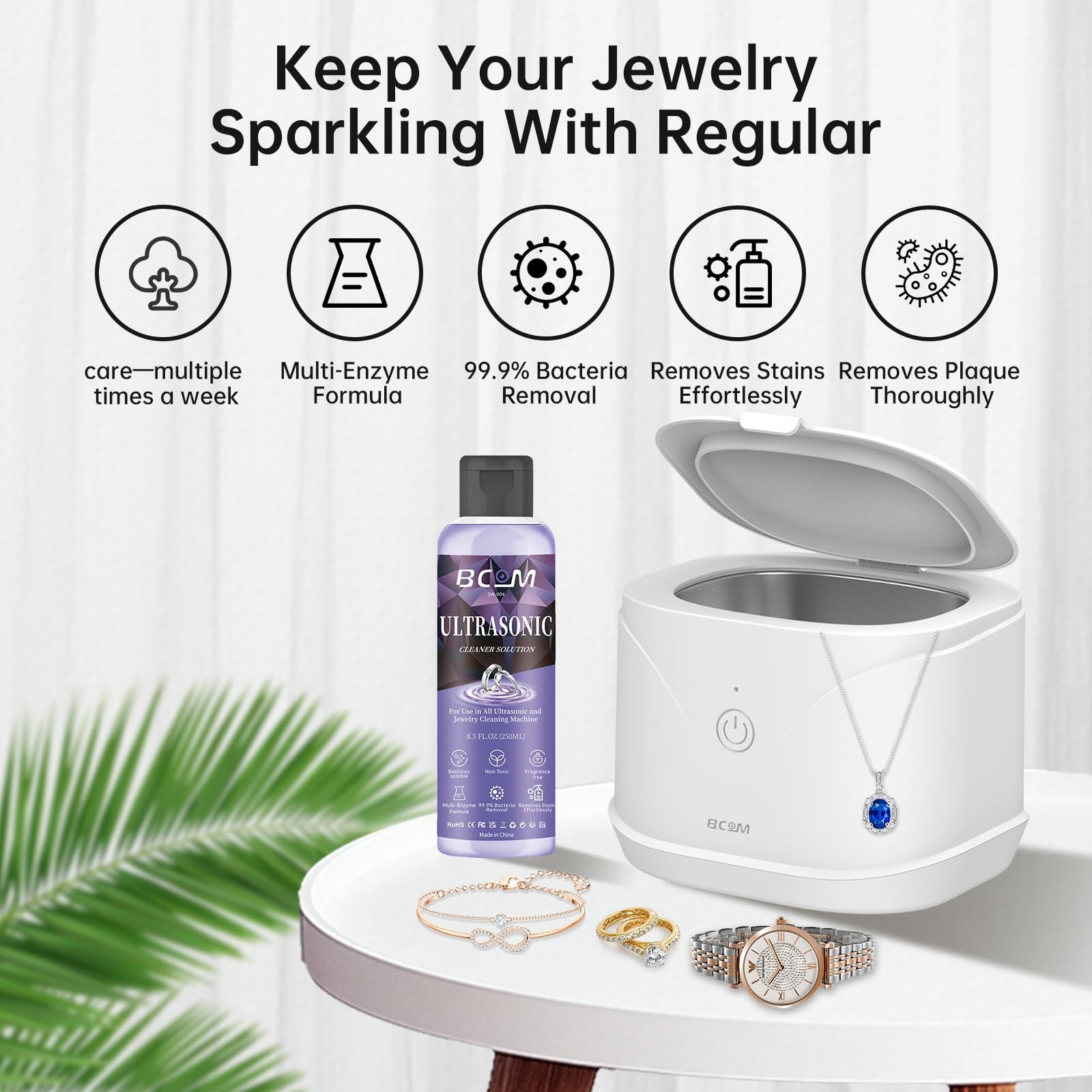 Ultrasonic Jewelry Cleaning Solution, Great for Use in All Ultrasound Purple