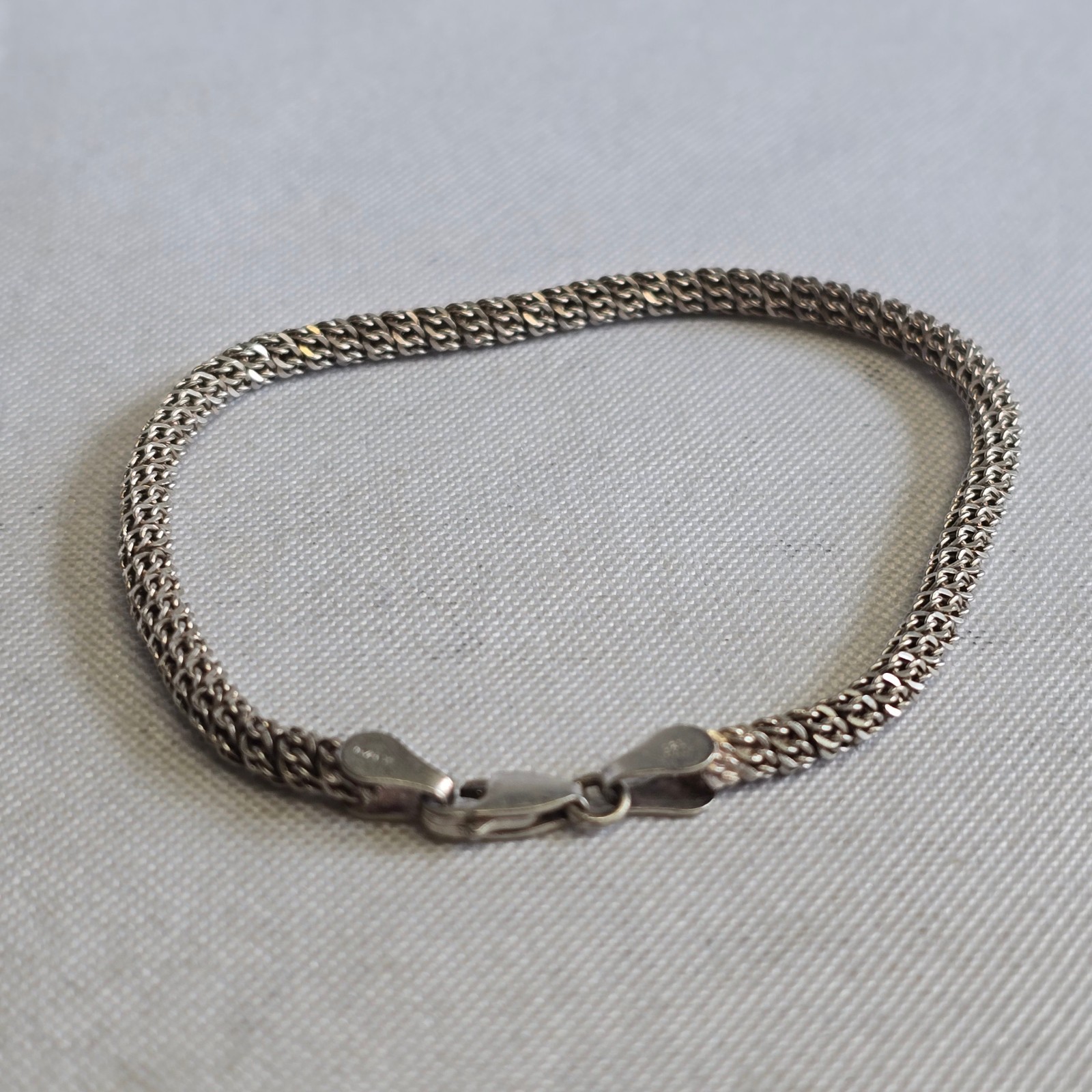 Sterling Silver Bracelet 7.71g Fine Jewelry 7.5″ Unique Chain Lobster Clasp