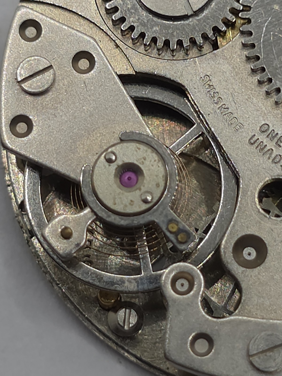 Vintage ORION Watch Movement Cal. BFG 866 Black Dial 2 Hands Main Spring Parts