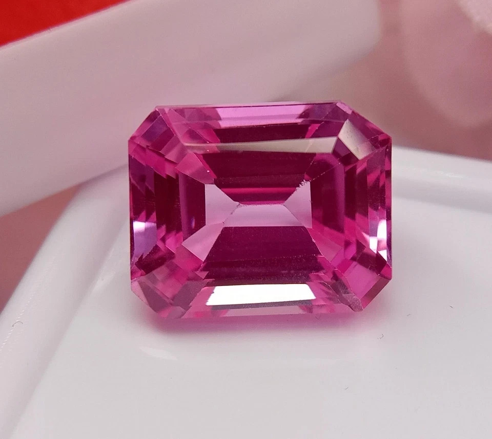 Natural 9.70 Ct Certified Flawless Pink Sapphire Emerald Cut Loose Gemstone