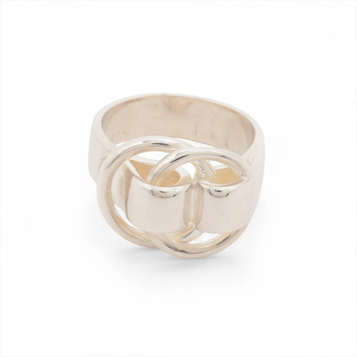 Hermès Deux Anneaux Ring 51 925 6.4g Silver