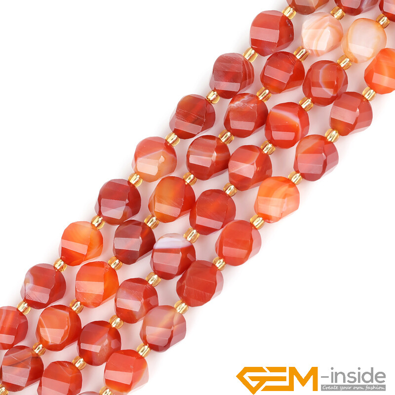 Natural Assorted Gemstone Twist Faceted Charms Loose Beads for Jewelry Making AU