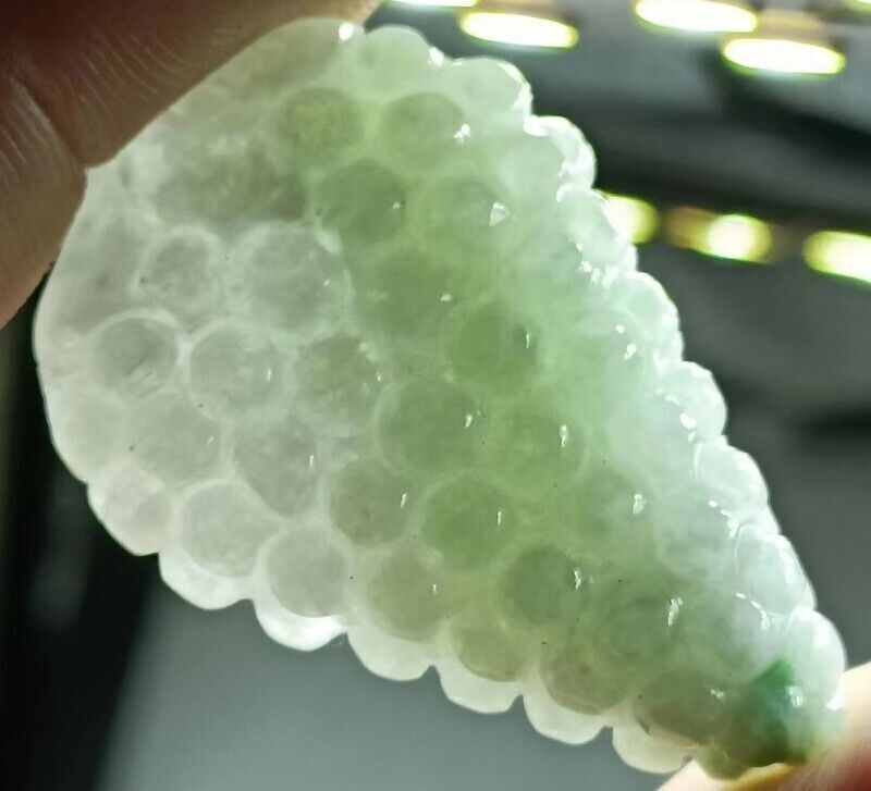 Certified Natural Light Green A Jade Jadeite Grape Pendant 百子千福