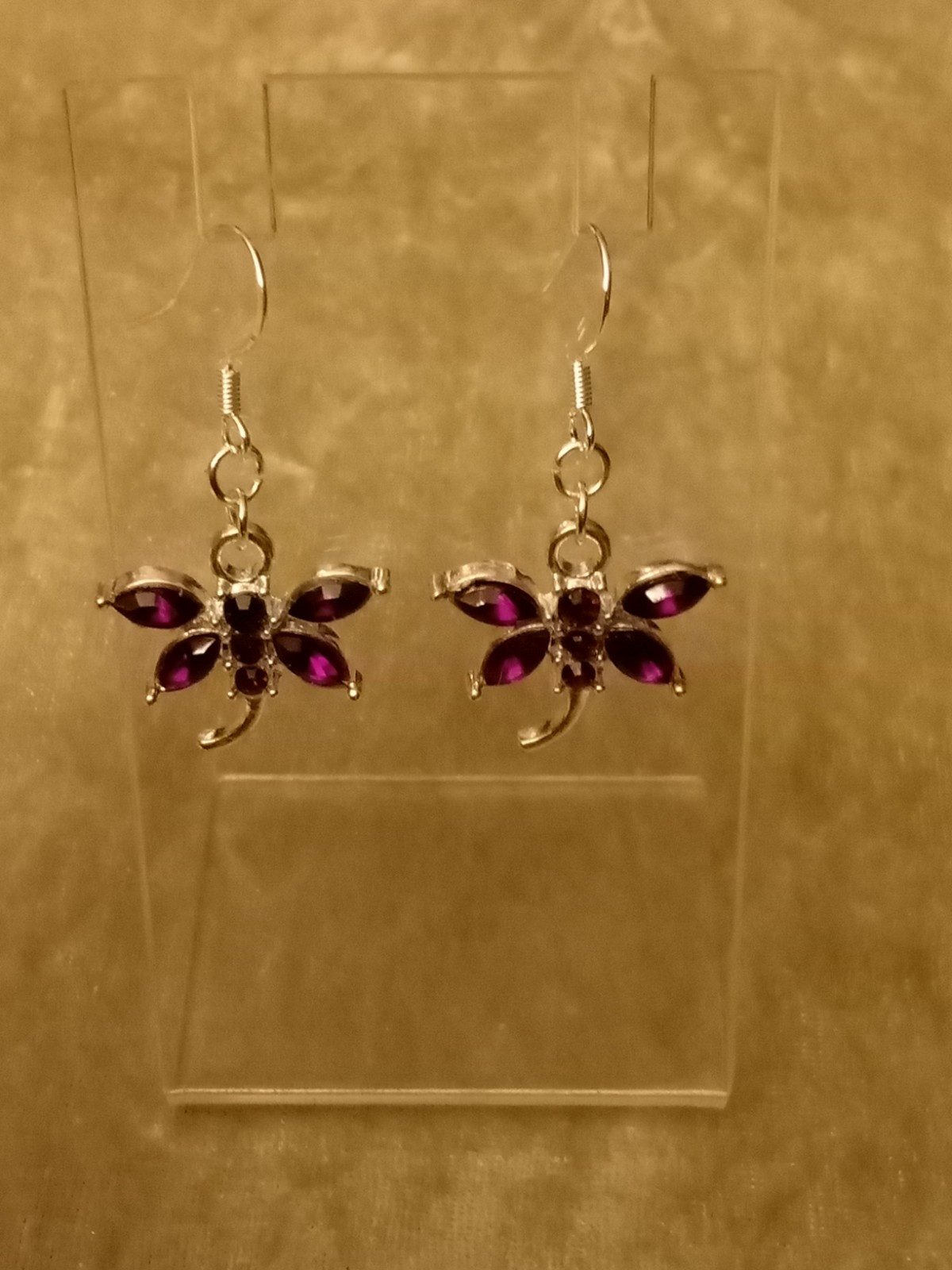 Pretty Purple Butterfly Earrings With Hallmarked Sterling Silver Hooks