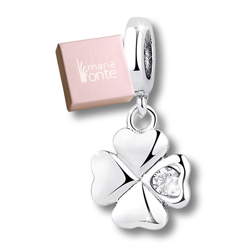 MariaFonte Bead Charm Clover Lucky Charm 925 Silver Compatible