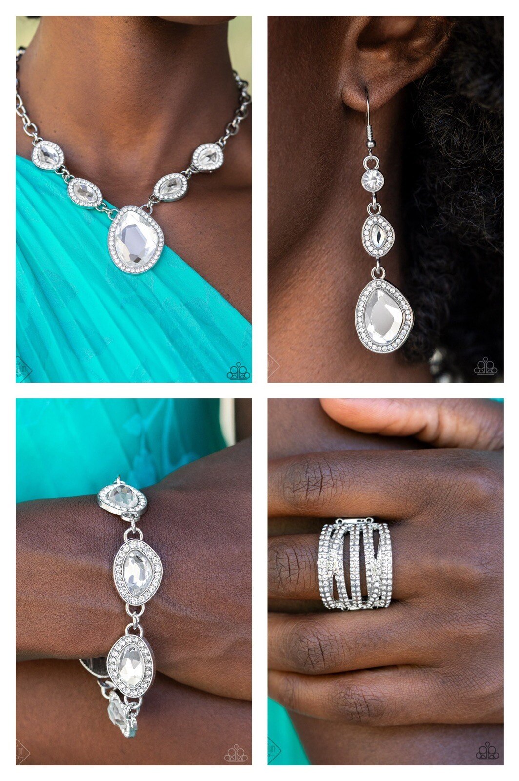 Paparazzi jewelry Fiercely Fifth Avenue Fashion Fix Set – Holiday White Gem