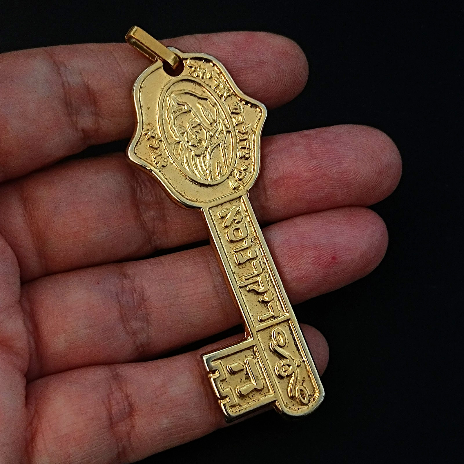 Jewish Kabbalah Key Pendant Hamsa Protection Health Amulet Hebrew Large Gift