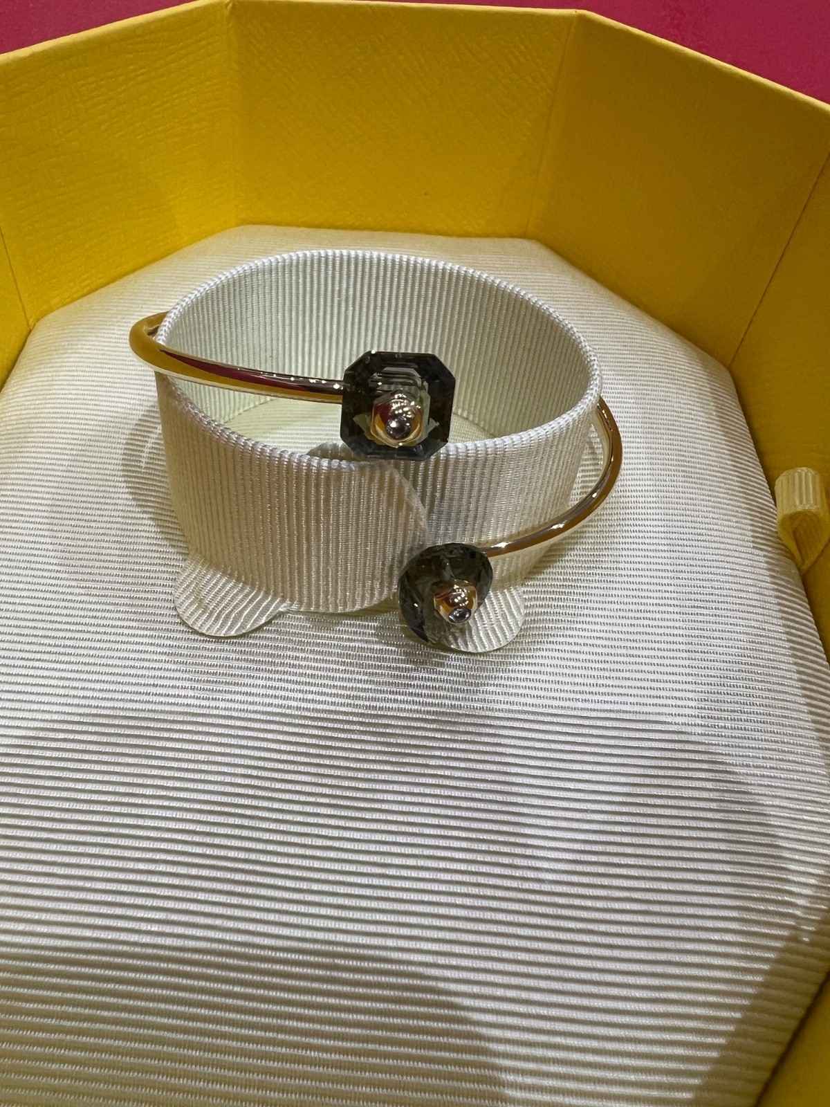Swarovski Numina bangle Mixed cuts, Grey, Gold-tone plated small new + bag❤️💕