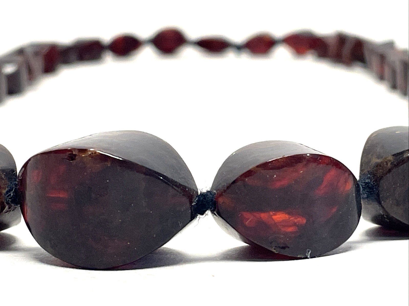 Vintage Natural Baltic Amber Necklace Rich Cognac Freeform Beads 30″ 75.73g