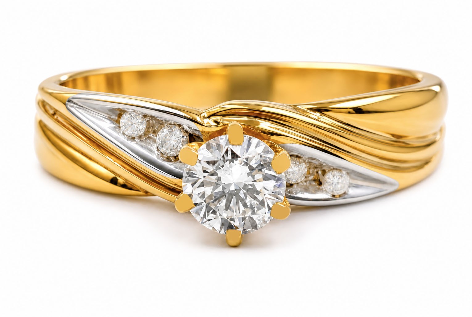 GENUINE 0.45 Cts DIAMOND ENGAGEMENT RING SOLID 14K GOLD – NWT – Free Appraisal