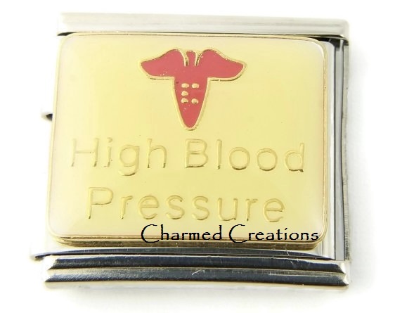 High Blood Pressure Medical Alert 18mm Mega Link For 9mm Italian Charm Bracelet