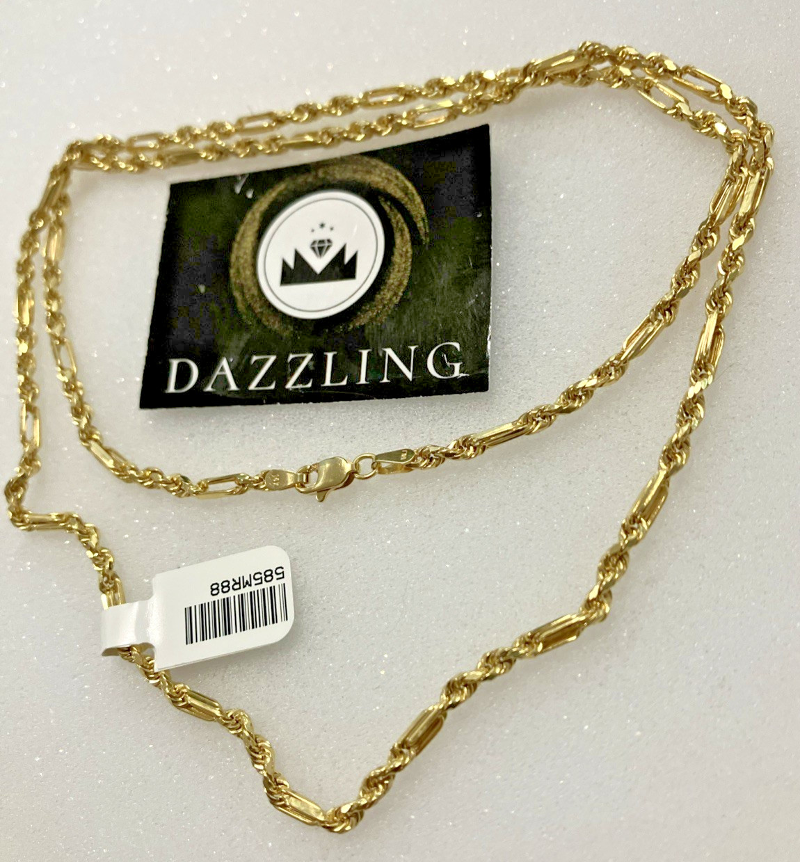 14kt Real Gold Milano-Rope Chain 8.8grams 3mm 24” Lalj Brand New with Tag. 14K