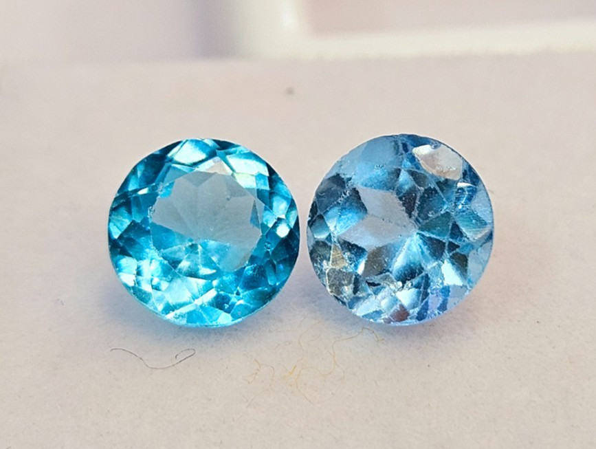 Round Cut Aquamarine 3 Ct Blue Pair Loose Certified Gemstone For Earring Making
