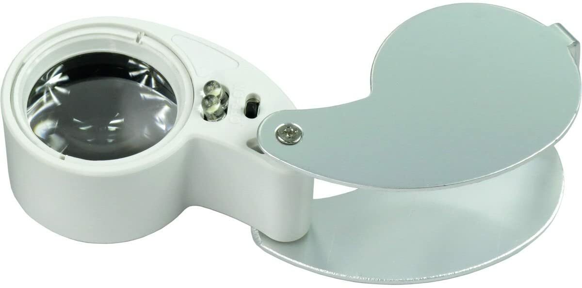 30X Illuminated LED Jewelers Jewelry Loupe Magnifier 25mm Magnifying Glass Lens