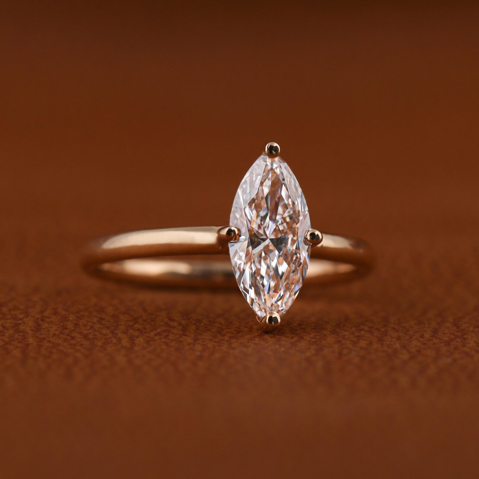 1.00TCW Marquise Cut Natural Diamond Engagement Gift Ring 14k Yellow Gold