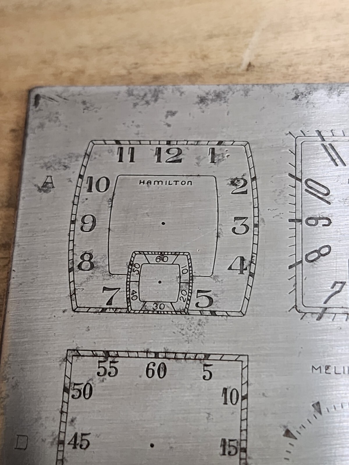 Vintage Multi Dial Printing Plate Hamilton Jules Jurgensen Latham Longines U172
