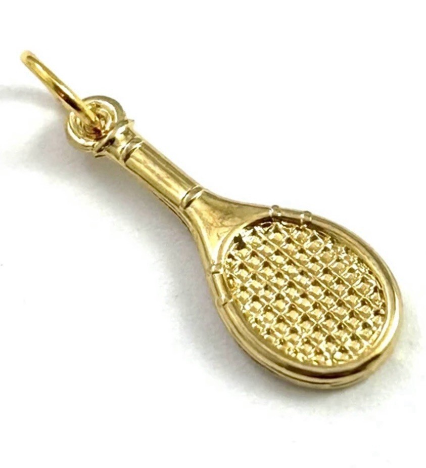 Vintage Charm Tennis Racket Pendant Jewelry For Women Dainty Pendant Gold Plated