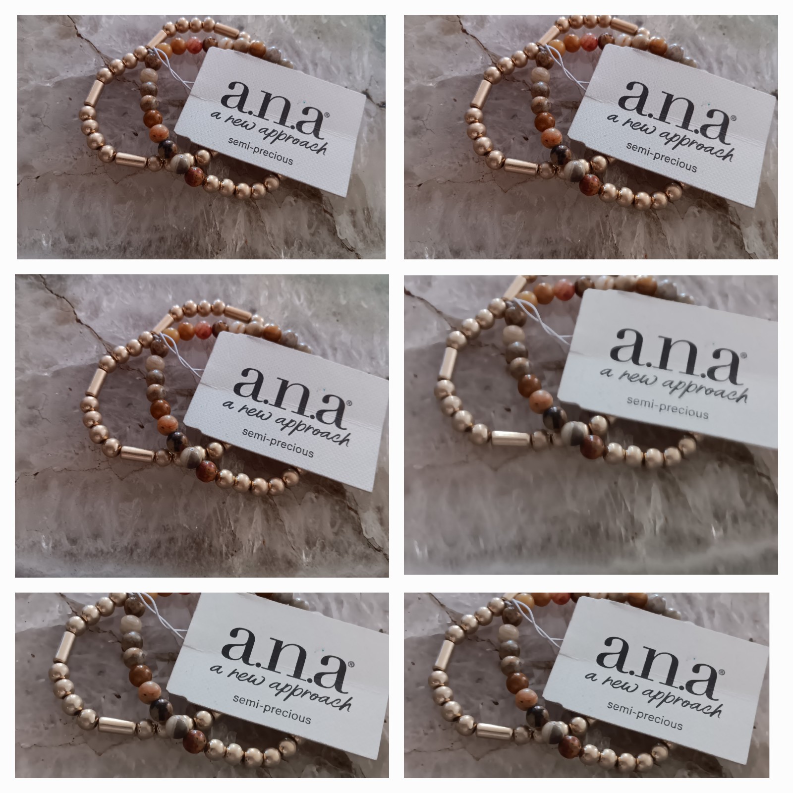 A.N.A. Bracelet With Semi Precious Stones One Size New With Tags