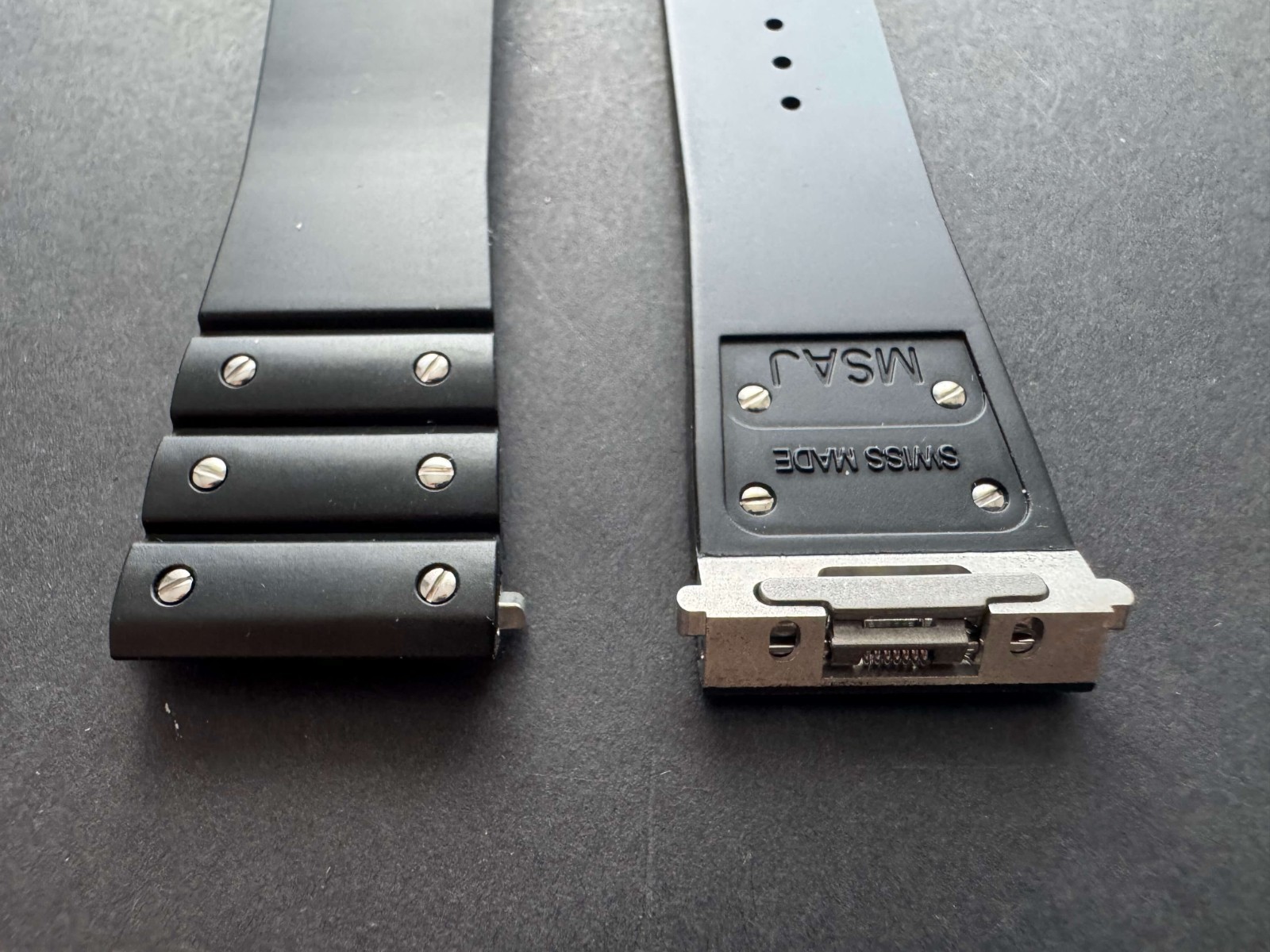 FKM Rubber Watch Strap Fits Cartier Santos Large Carbon 21mm Easy Change Band
