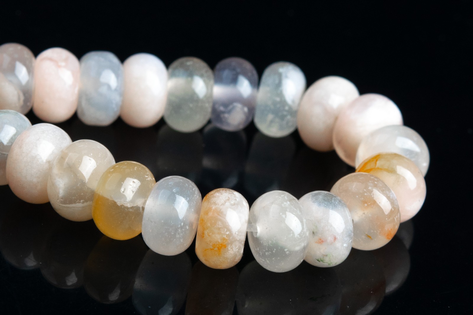 Natural Multicolor Cherry Blossom Agate Beads B Rondelle Loose Beads 6x4MM 8x5MM