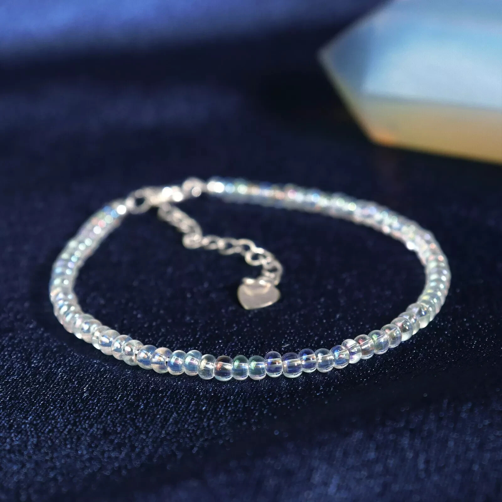 Dainty Natural Fire Opal 3mm Tiny Beads Healing Reiki Minimalist Women Bracelet