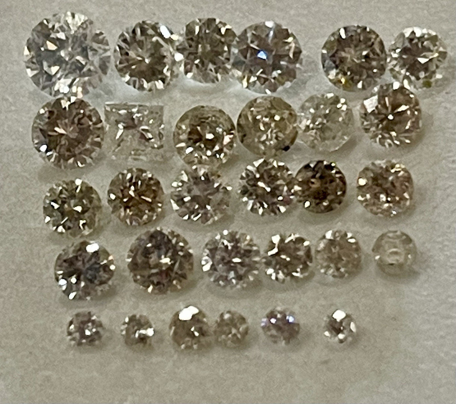 Lot of 30 Loose Diamonds – All Removed From 10k 14k 18k Scrap Gold Jewelry
