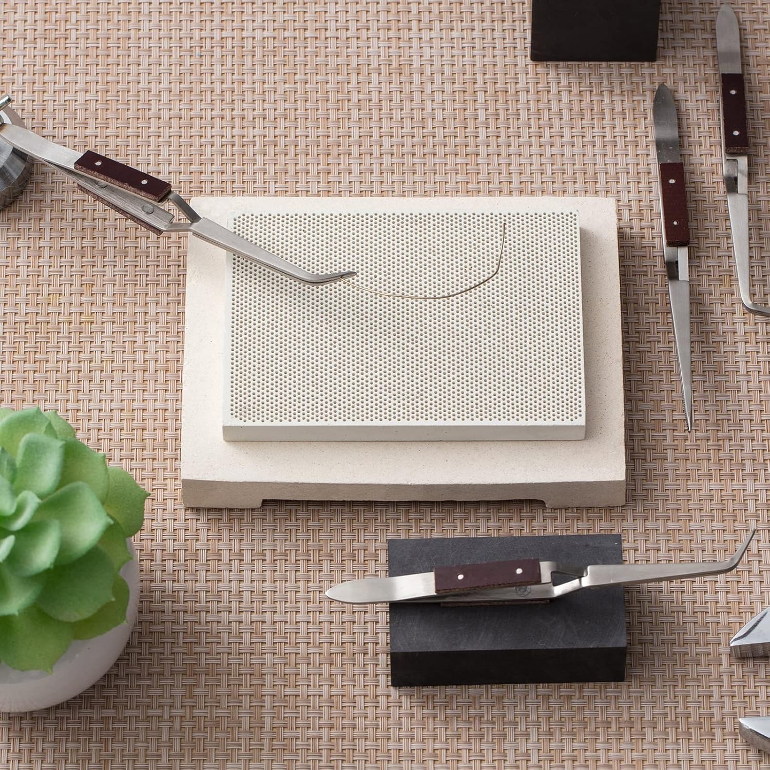 Ceramic Honeycomb Soldering Board Set – Heat Proof Mat for Jewelry Making Tools