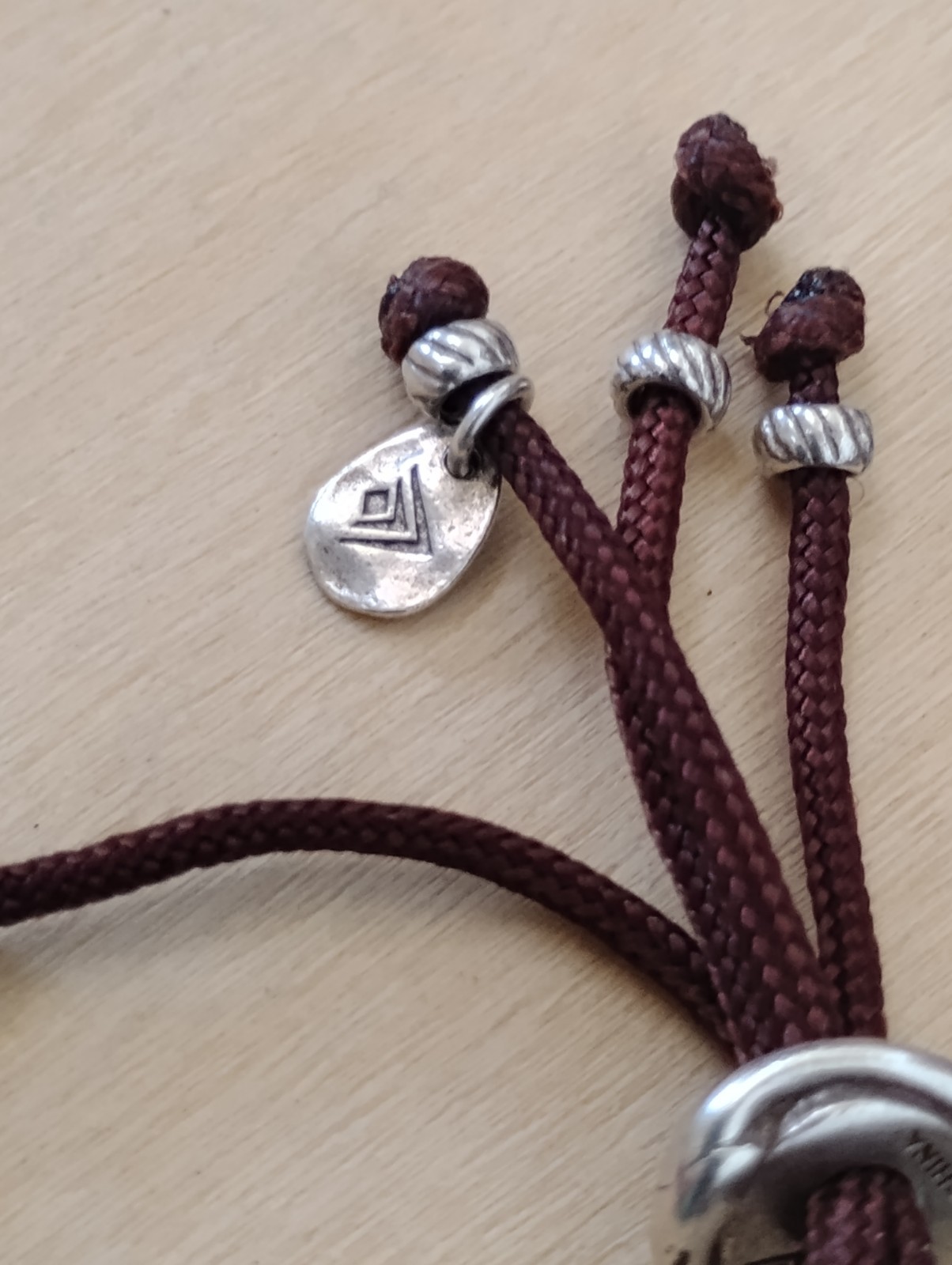 Silpada Button Up Sterling Silver Adjustable Button Disc Cord Bracelet Retired