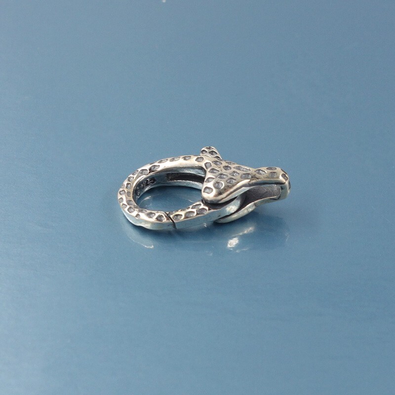 Sterling Silver Hammered Textured Lobster Claw Clasp Connector 14.5mm #44075