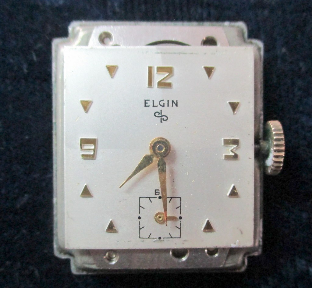Vtg Elgin Art Deco Mens Wristwatch 10K RGP Star Case Runs Fresh Crystal Cal 673