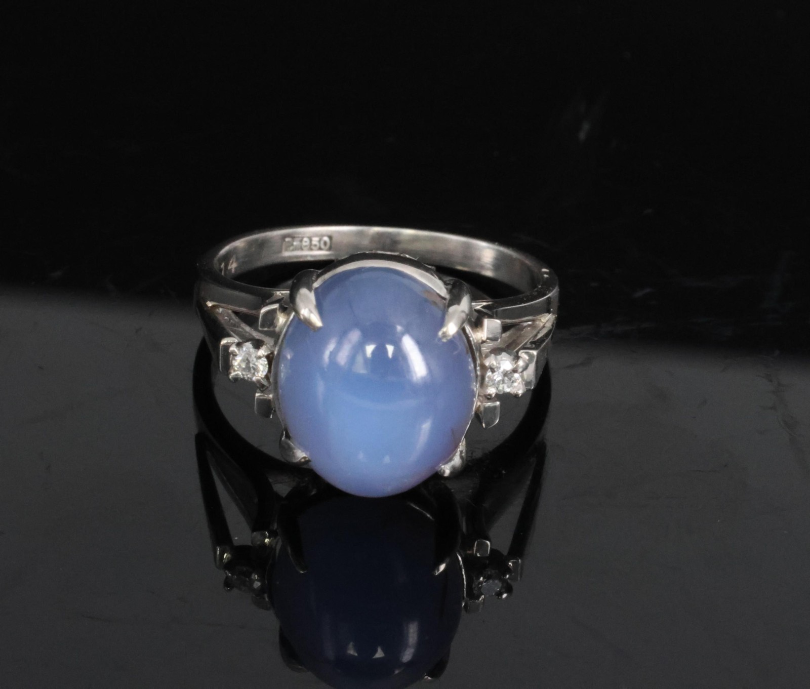 9.14ct GIA Ceylon No Heat Star Sapphire & 0.02ct Diamond Platinum Ring, Size 5.5