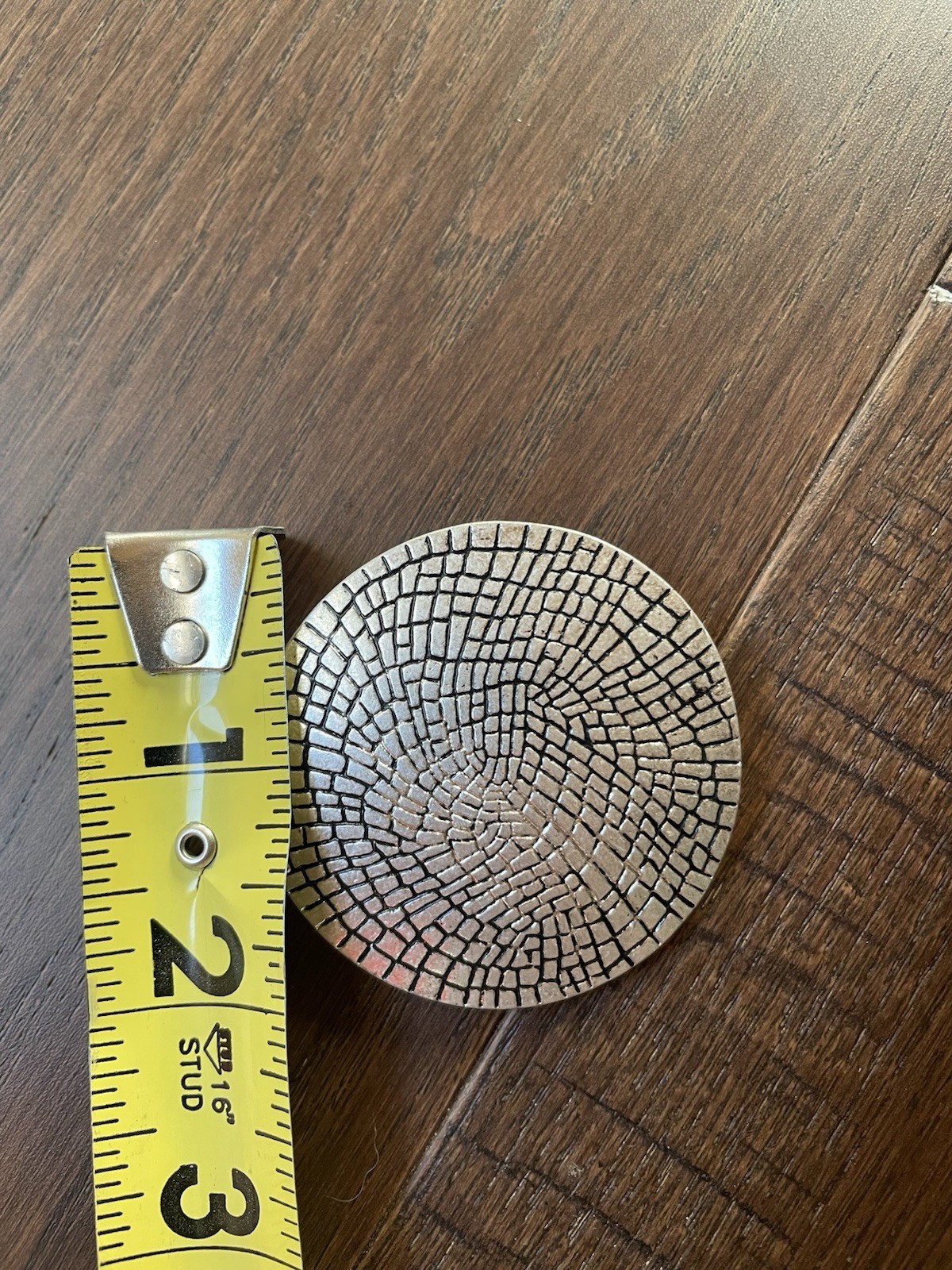 Large mosaic silver-tone pendant only ~ No chain ~ Costume jewelry