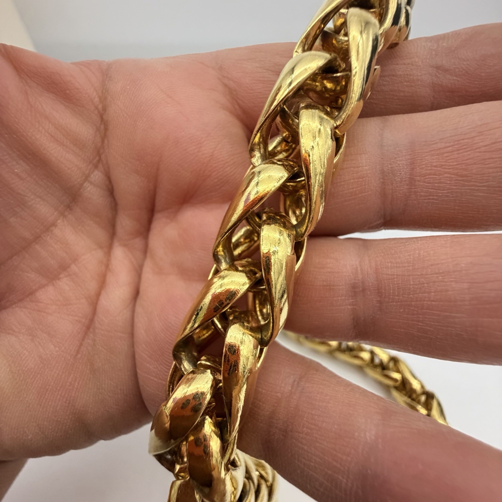 Vtg Napier Chunky Gold Tone Thick Heavy Rope Necklace 13.4 Mm Substantial 202 Gr