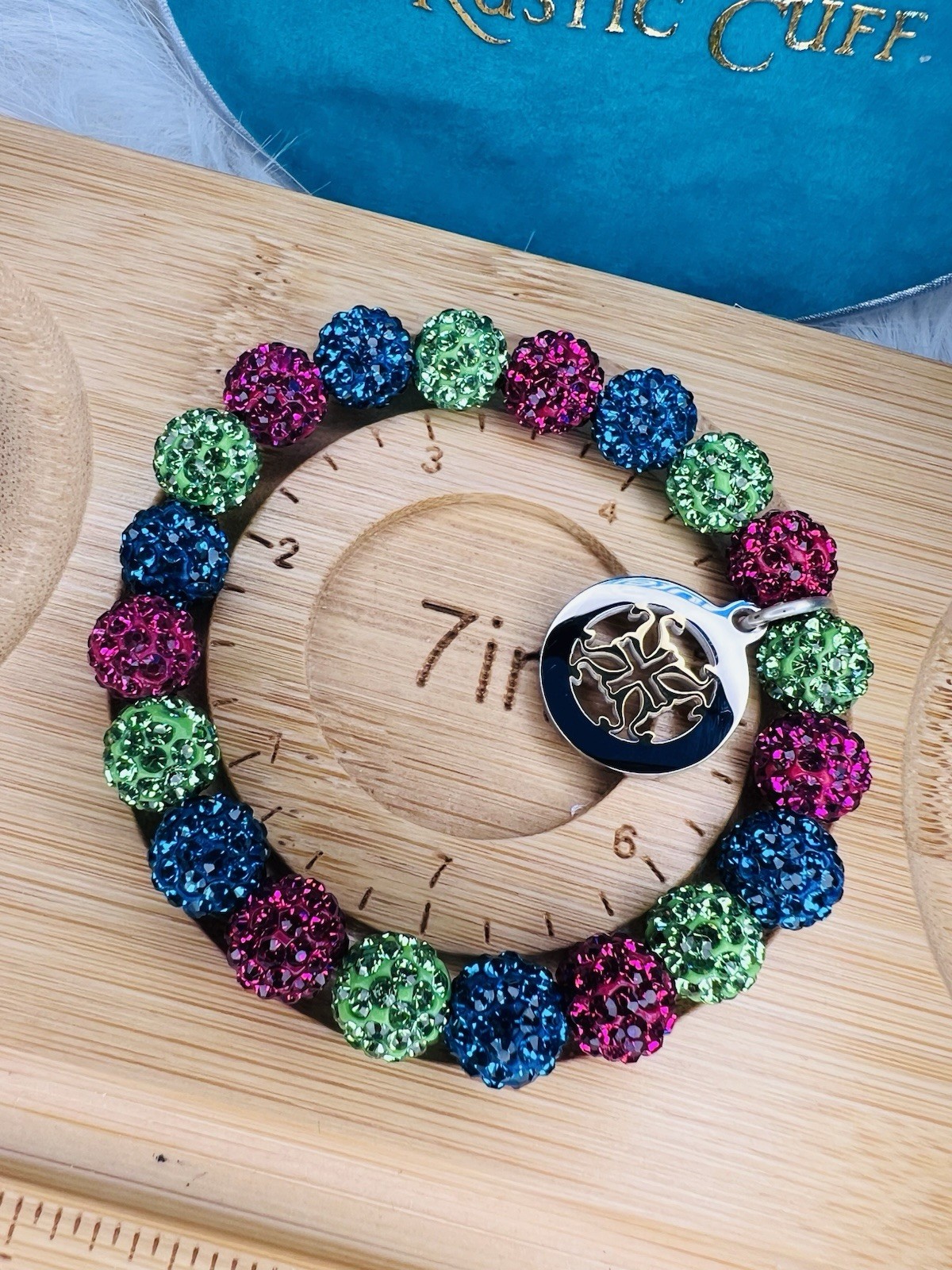 Rustic Charm Bella Cuff Shamballa Bracelet Vibrant Multicolor New Sophisticated