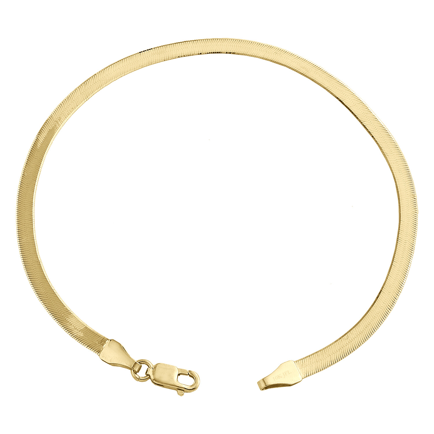 10K Yellow Gold 2.90mm Mens Solid Herringbone High Polished Bracelet 7-8 Inches