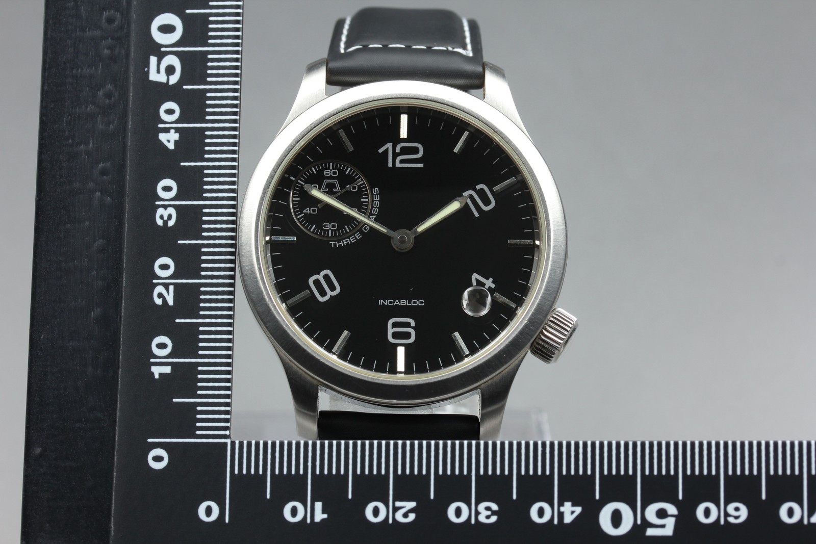 Anonimo Opera Meccana Three Glasses 5004 Black Small Second Manual Winding Watch