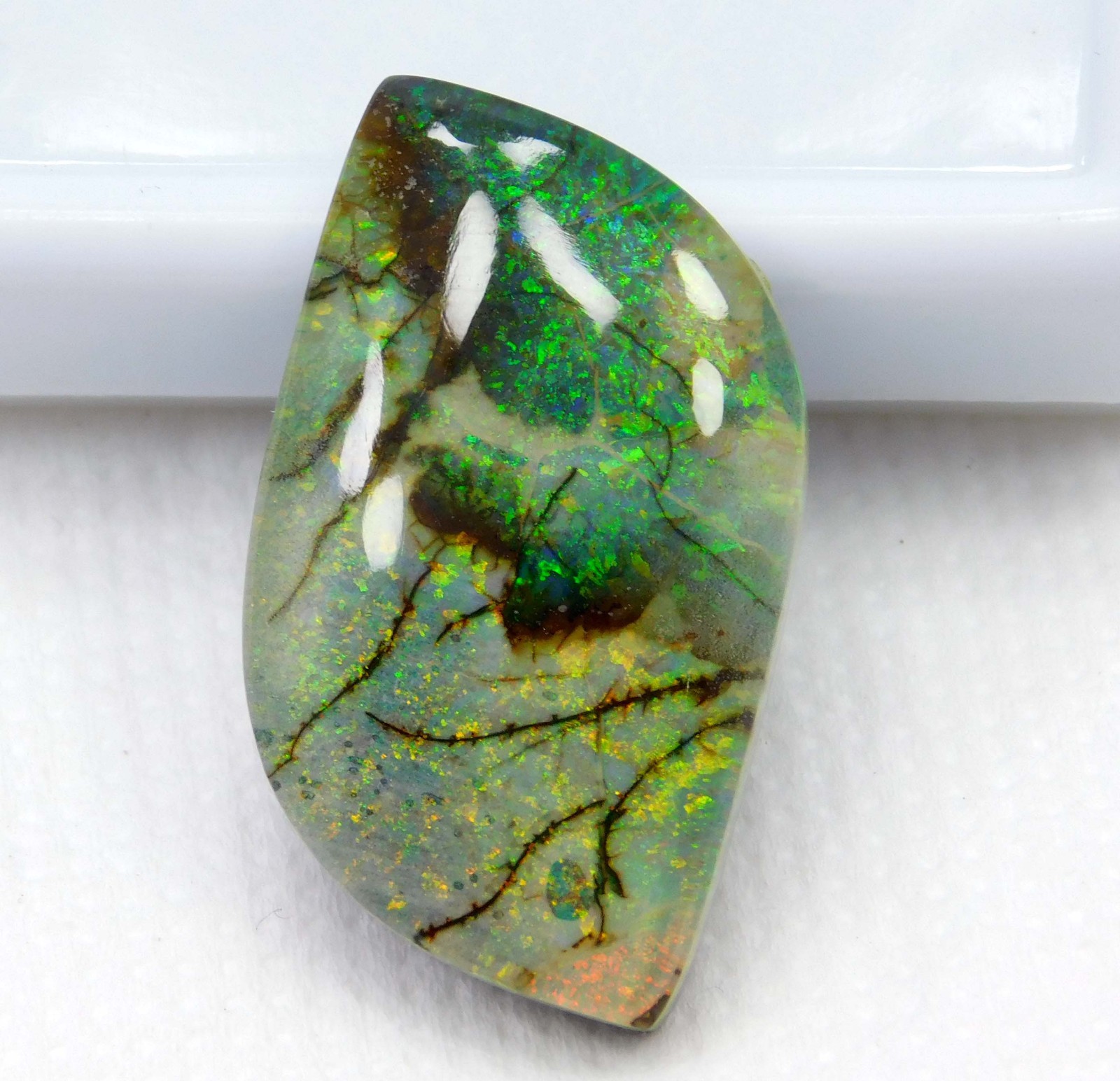 Certified 17.95 Ct Natural Monarch Fire Opal Doublet – Cabochon Loose Gemstone