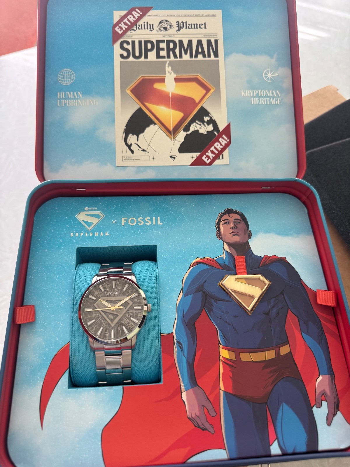 RARE NEW Fossil x Superman LE1207SET 986/2538 Watch & Pin Set