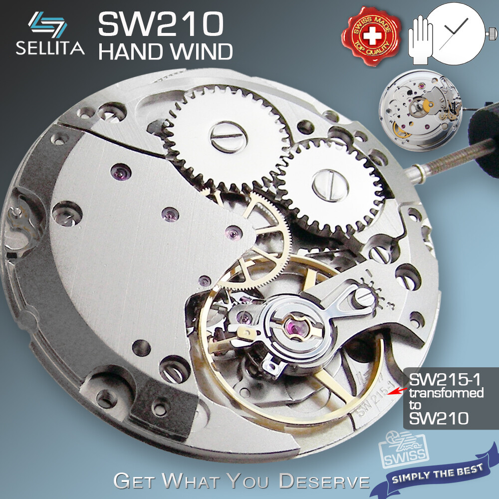 MOVEMENT MANUAL WIND SELLITA SW210 (compatible ETA 2801)