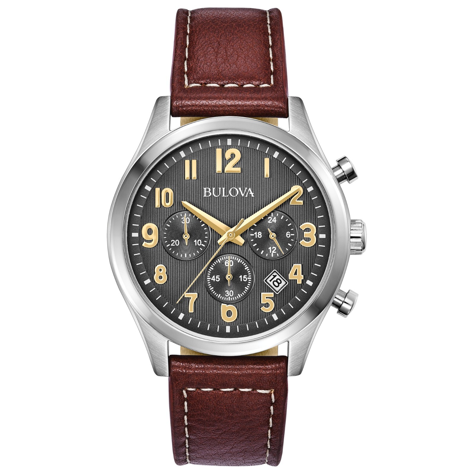 Bulova Men’s Quartz Chronograph Calendar Stainless Steel Watch 41mm 96B301