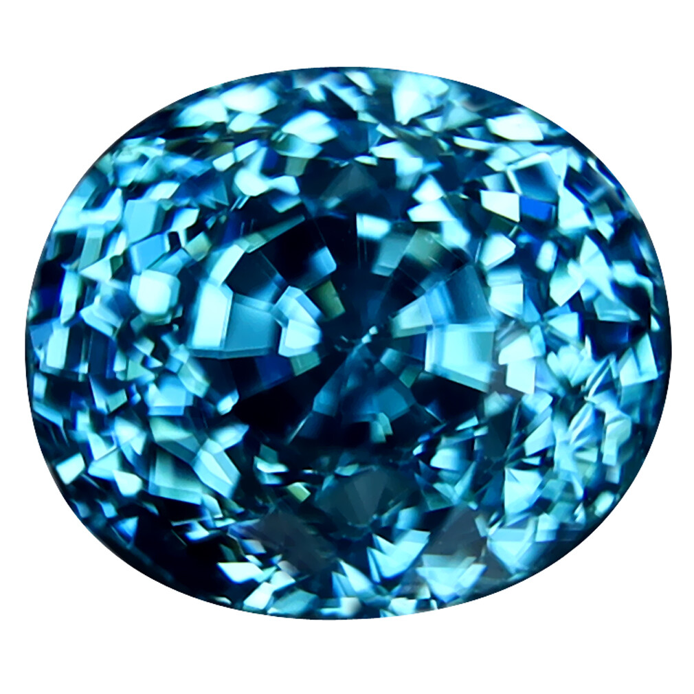 2.93 ct Very good Oval Cut (7 x 6 mm) Cambodian Blue Zircon Loose Gemstone