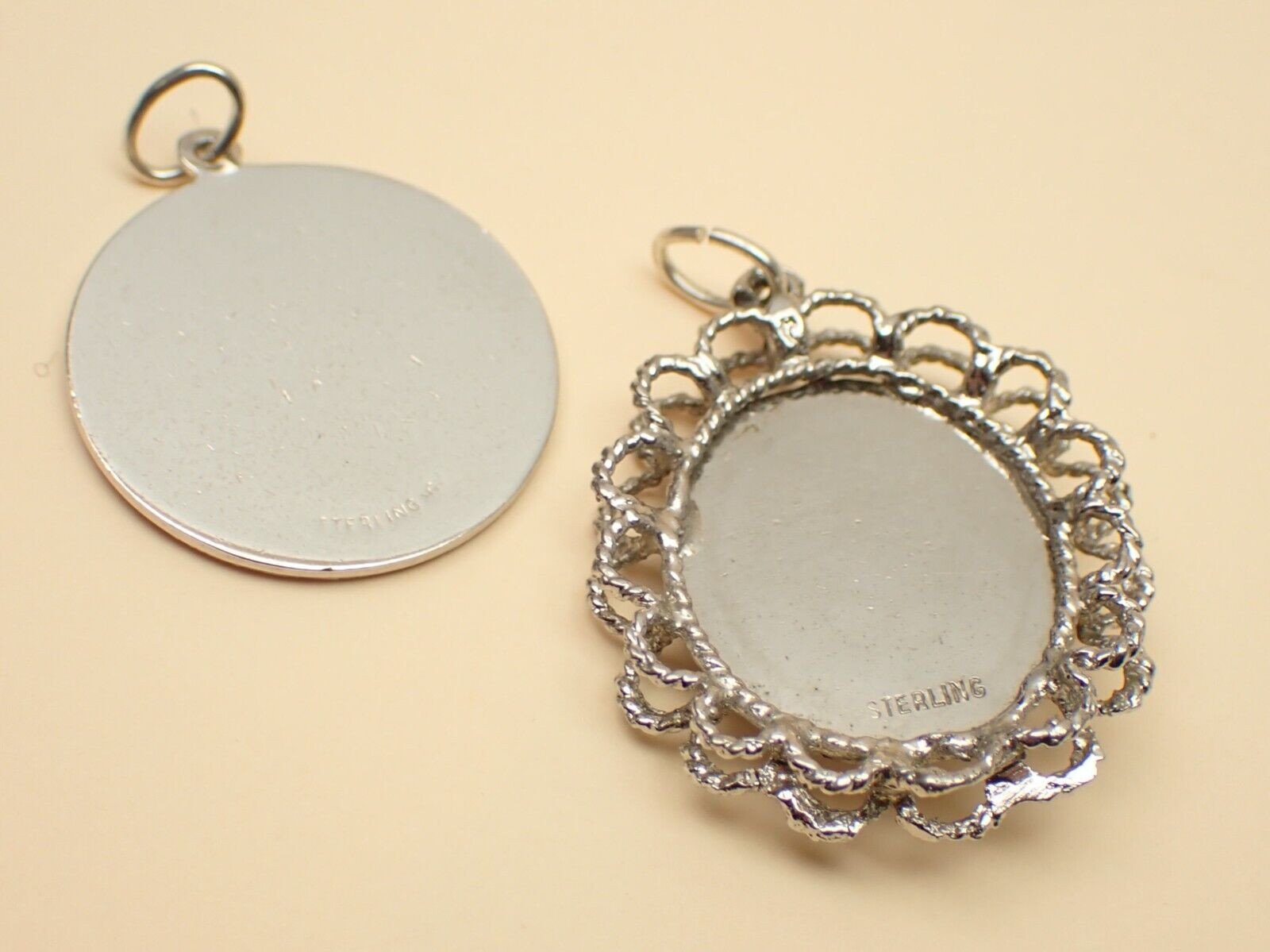 2 Vintage Sterling Silver Charms Las Vegas Nevada & Male and Female 8.0g