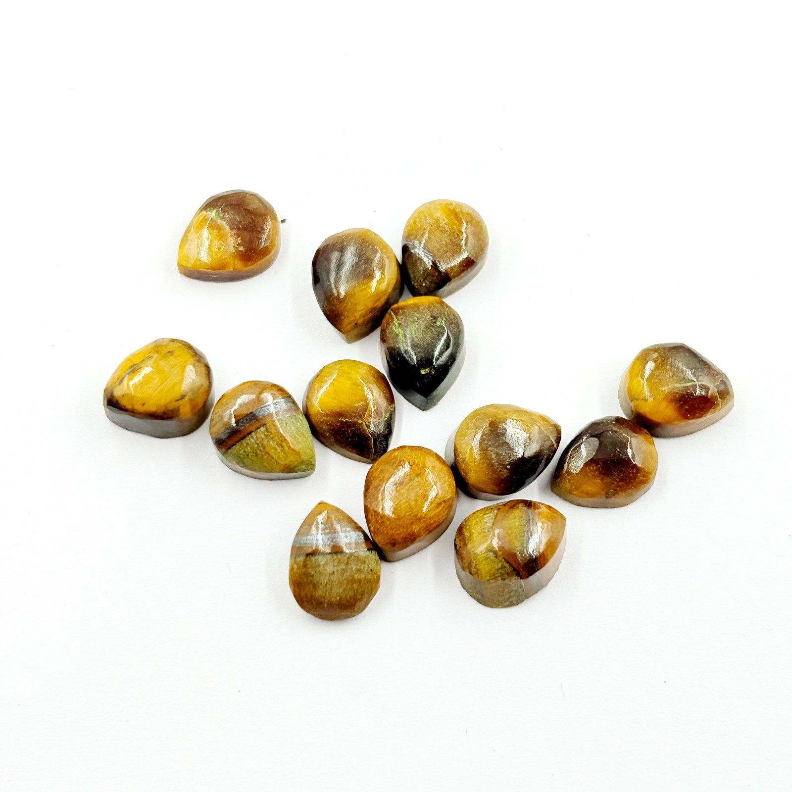 20 Pieces Natural Tiger’s Eye Polished Loose Gemstone -6x8mm-15x30mm Approx.