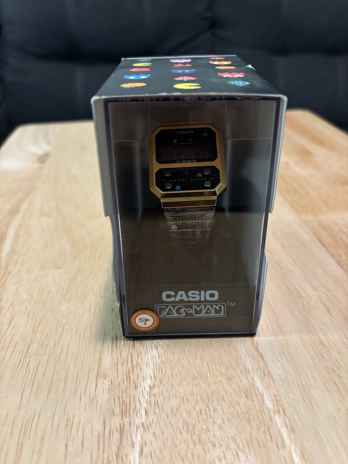 NEW Casio Pac-Man A100WEPC-1BCR Limited Edition Gold Tone Watch BNIB Rare