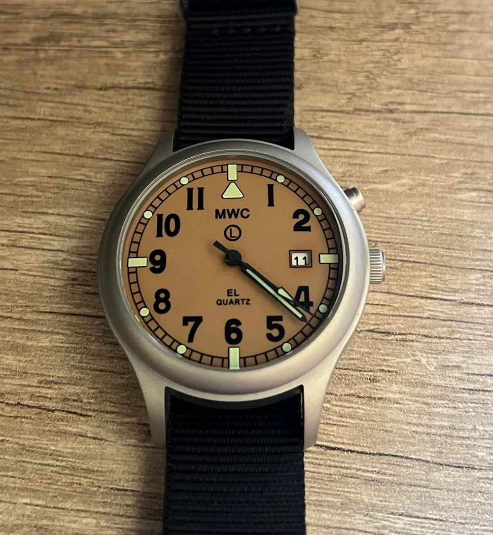 MWC G10EL Stainless Steel General Service Watch Electroluminescent (EL) Backlit